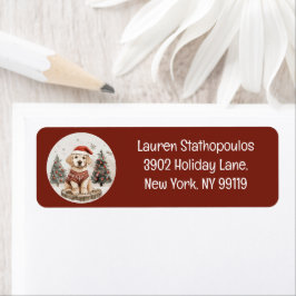 Etiqueta Feliz Natal Labrador Retriever Puppy