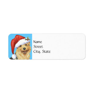 Etiqueta Feliz Natal Norfolk Terrier
