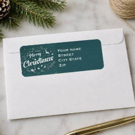 Etiqueta Feliz Natal Personalizado Pinheiro de Inverno