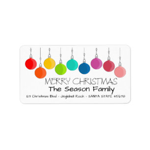 Etiqueta Feliz Natal Rainbow Natal Baubles