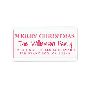 Etiqueta Feliz Natal Red Return Address