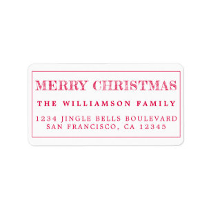 Etiqueta Feliz Natal Red Return Address