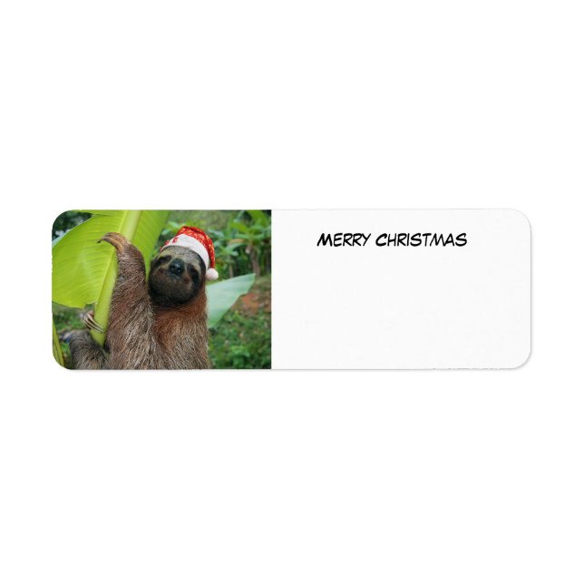 Etiqueta Feliz Natal Sloth (Frente)