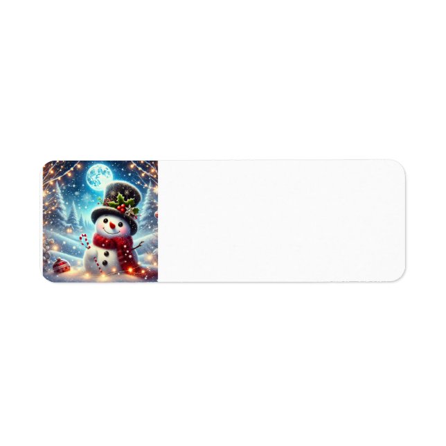 Etiqueta Feliz Natal Snowman (Frente)