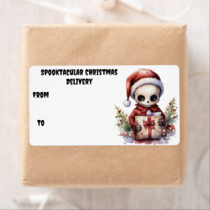 Etiqueta Feliz Natal Spooky Gothic