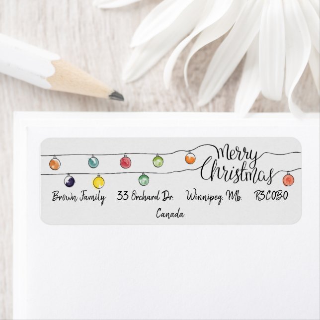 Etiqueta Feliz Natal String de Luzes (Insitu)