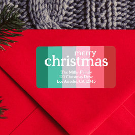 Etiqueta Feliz Natal vermelho e verde