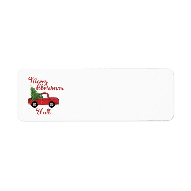 Etiqueta Feliz Natal Y'all Address Labels (Frente)
