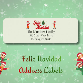 Etiqueta Feliz Navidad Lindos Elfos Festivos Endereço de Re