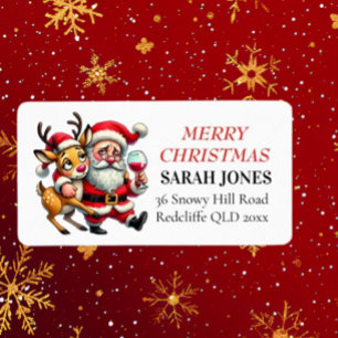 Etiqueta Feliz Papai noel de Saudações de Natal