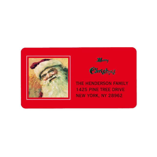 Etiqueta Feliz Papai noel Feliz Natal Vermelho (Frente)