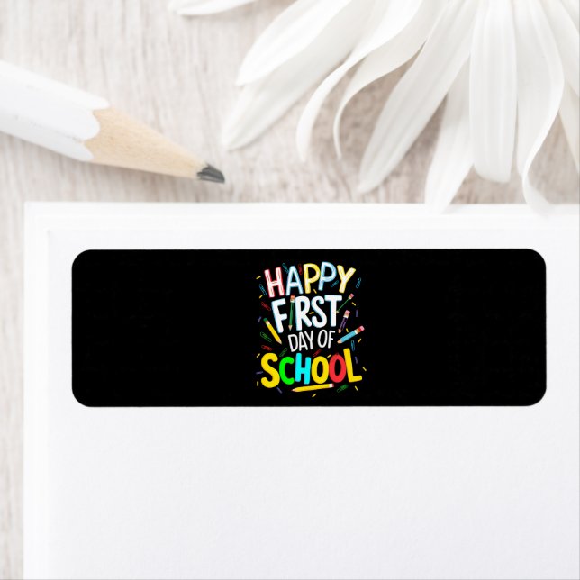 Etiqueta Feliz Primeiro Dia de Volta às Aulas (Insitu)