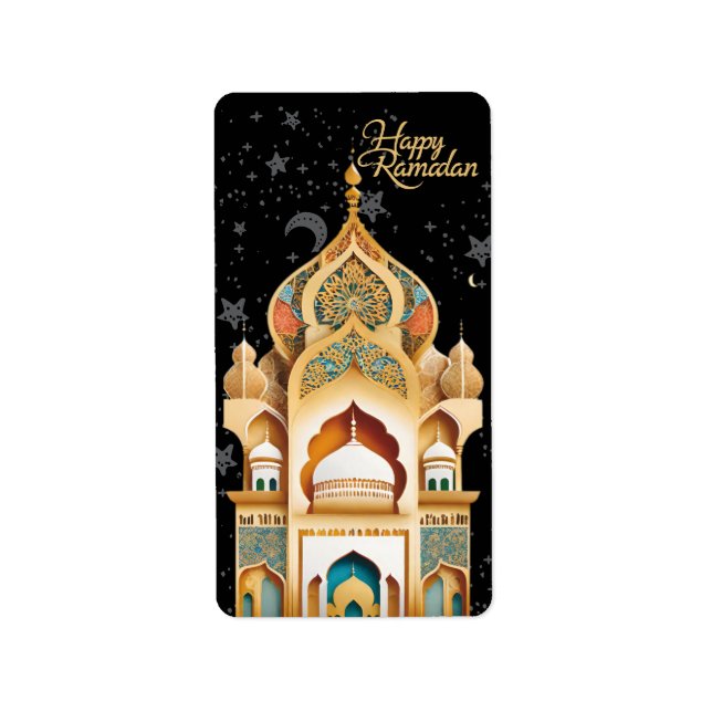 Etiqueta feliz Ramadã (Frente)
