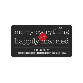 Etiqueta Feliz Tudo Do Endereço Feliz De Casamento