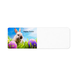 Etiqueta felz pascoa Bunny