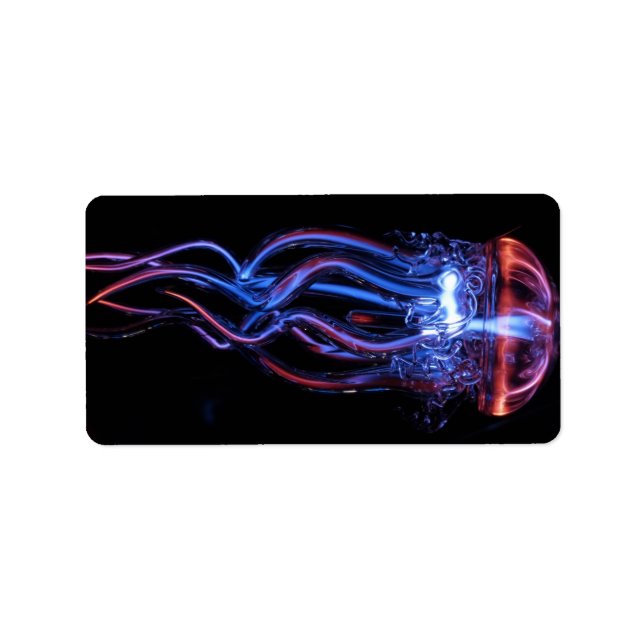 Etiqueta Fenômeno legal da luz luminosa das águas-vivas (Frente)