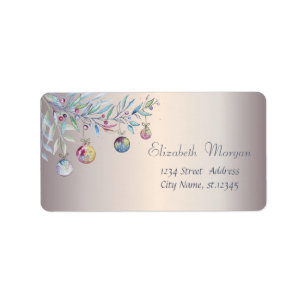 Etiqueta Feriado da Fileira das Bolas de Natal