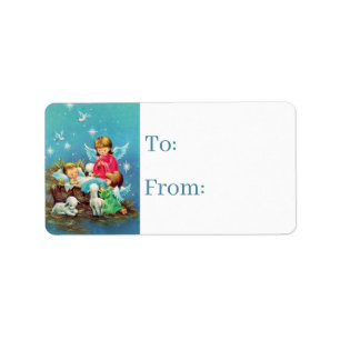 Etiqueta Feriado de Anjos de natais vintages Retroativos