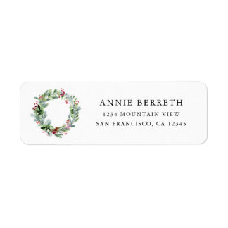 Etiqueta Feriado de Berries Evergreen, de cor aquática mode