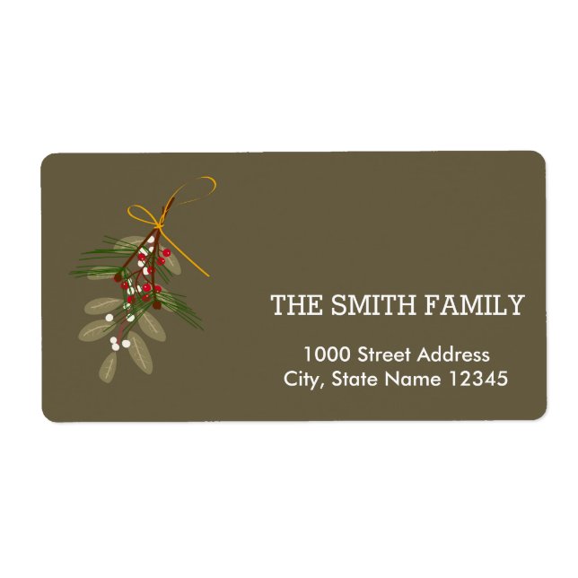 Etiqueta Feriado de Cereja de Natal da Vintage White Snow (Frente)