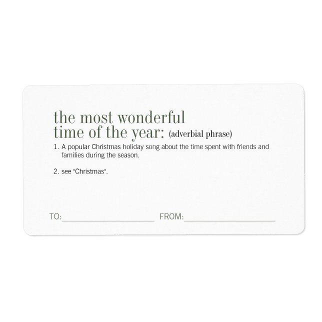 Etiqueta Feriado de Definição de Natal (Frente)