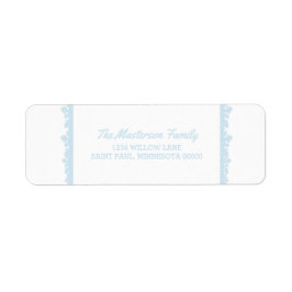 Etiqueta Feriado de Frame de Neve Azul