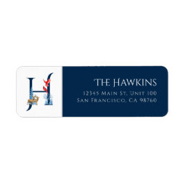 Etiqueta Feriado de inverno | Rótulo de endereço da letra H