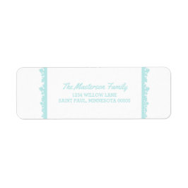 Etiqueta Feriado de Moldura de Neve Aqua