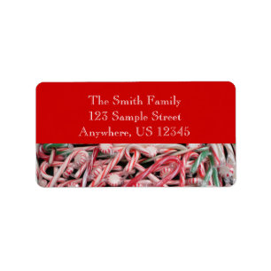 Etiqueta Feriado de Natal Candy Canes and Peppermints