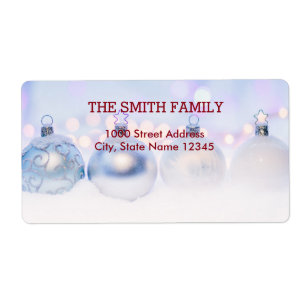 Etiqueta Feriado de Natal da Bola de Natal da Vintage White