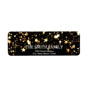 Etiqueta Feriado de Natal da Vintage White Snow Glitter