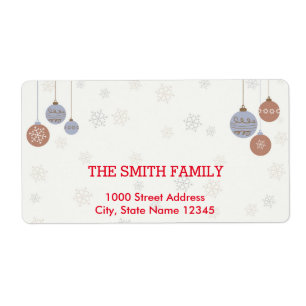 Etiqueta Feriado de Natal da Vintage White Snow Glitter