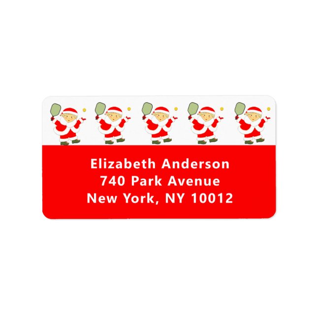 Etiqueta Feriado de Natal de Pickleball (Frente)