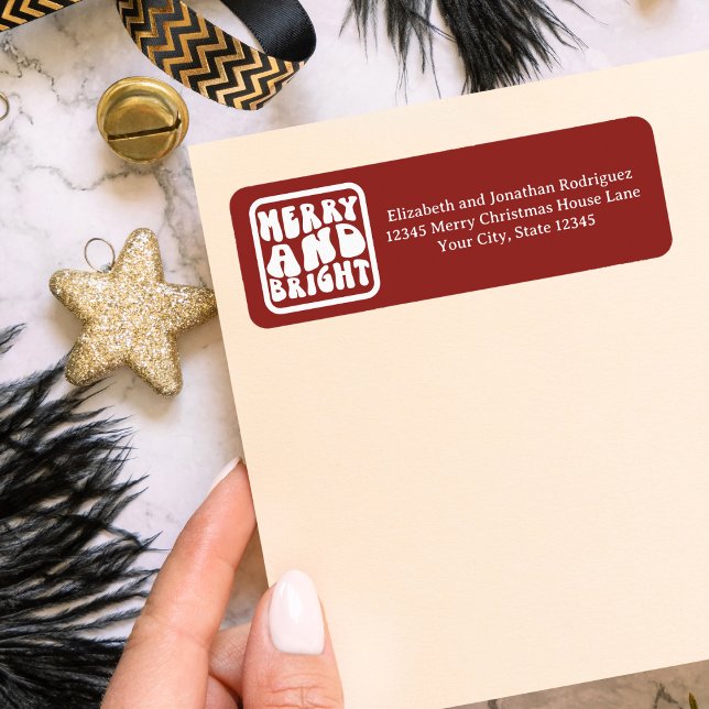 Etiqueta Feriado de Natal em Branco e Vermelho (Criador carregado)