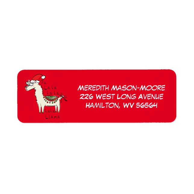 Etiqueta Feriado de Natal Engraçado Llama (Frente)