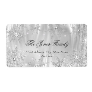 Etiqueta Feriado de Natal na Maravilha de inverno da Silver