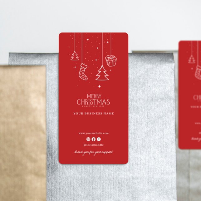 Etiqueta Feriado de Natal Obrigado Cartaz (Criador carregado)