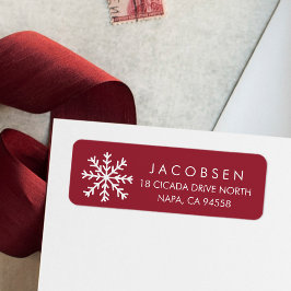 Etiqueta Feriado de Neve Vermelho e Branco