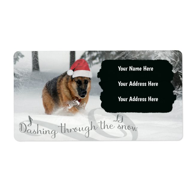 Etiqueta Feriado do german shepherd (Frente)