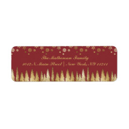 Etiqueta Feriado Dourado e Red Winter Wonderland