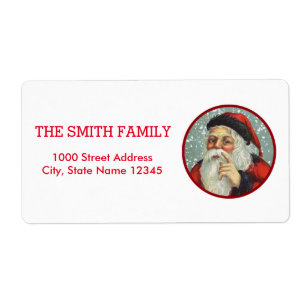 Etiqueta Feriado em Árvore de Natal da Vintage White Snow