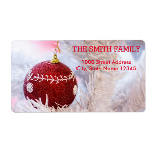 Etiqueta Feriado em Árvore de Natal da Vintage White Snow 