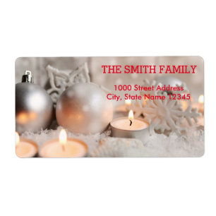 Etiqueta Feriado em Árvore de Natal da Vintage White Snow