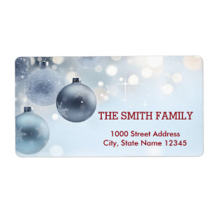 Etiqueta Feriado em Árvore de Natal da Vintage White Snow