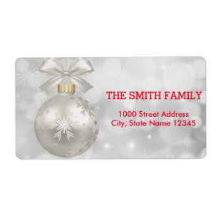 Etiqueta Feriado em Árvore de Natal da Vintage White Snow