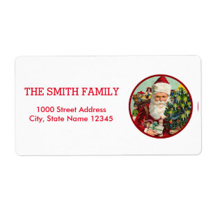 Etiqueta Feriado em Árvore de Natal da Vintage White Snow G