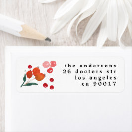 Etiqueta Feriado Floral de Natal Elegante