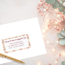 Etiqueta Feriado Floral de Pastel Pink