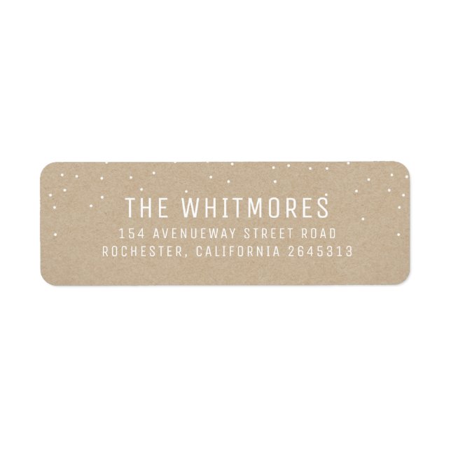 Etiqueta Feriado Moderno da Neve (Frente)