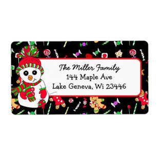 Etiqueta Feriado Snowman Fesonal Festivo Cute